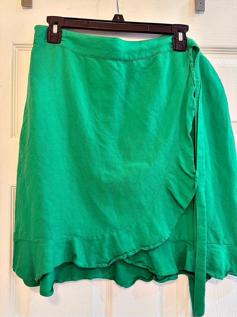 LOFT Linen Blend Wrap Mini Skirt Size 10 Like New
